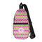 Pink & Green Chevron Sling Bag - Front View