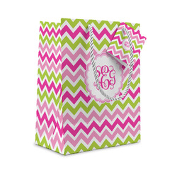 Pink & Green Chevron Small Gift Bag (Personalized)