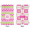 Pink & Green Chevron Small Laundry Bag - Front & Back View