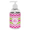 Pink & Green Chevron Plastic Soap / Lotion Dispenser (8 oz - Small - White) (Personalized)