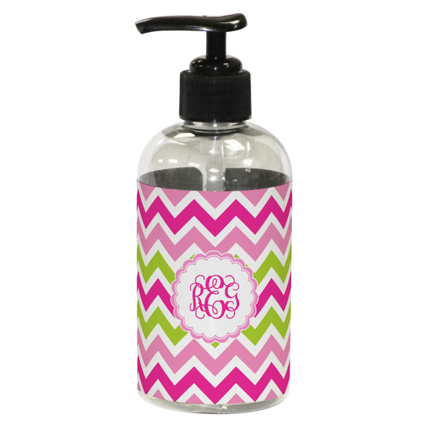 Pink & Green Chevron Small Soap/Lotion Bottle