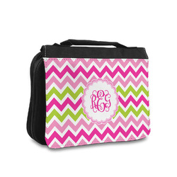 Pink & Green Chevron Toiletry Bag - Small (Personalized)