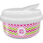 Pink & Green Chevron Snack Container (Personalized)