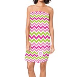 Pink & Green Chevron Spa / Bath Wrap (Personalized)