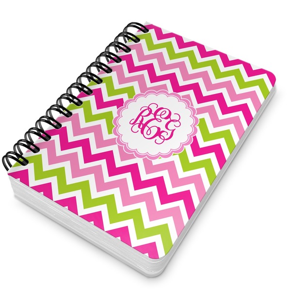 Pink & Green Chevron Spiral Journal 5 x 7 - Main