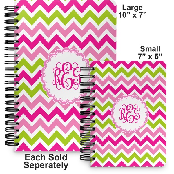 Pink & Green Chevron Spiral Journal - Comparison