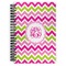 Pink & Green Chevron Spiral Journal Large - Front View