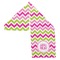Pink & Green Chevron Sports Towel Folded - Both Sides Showing