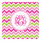 Pink & Green Chevron Square Decal - Small (Personalized)