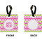 Pink & Green Chevron Square Luggage Tag (Front + Back)