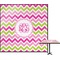 Pink & Green Chevron Square Table Top