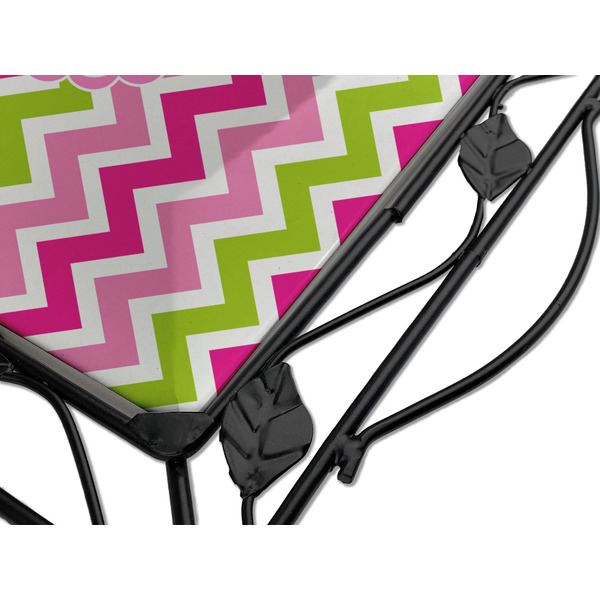 Pink & Green Chevron Square Trivet - Detail