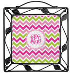 Pink & Green Chevron Square Trivet (Personalized)