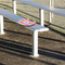 Pink & Green Chevron Stadium Cushion (In Stadium)