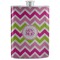 Pink & Green Chevron Stainless Steel Flask (Personalized)