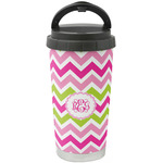Pink & Green Chevron Stainless Steel Coffee Tumbler (Personalized)