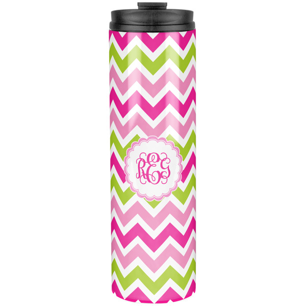 Pink & Green Chevron Stainless Steel Tumbler 20 Oz - Front