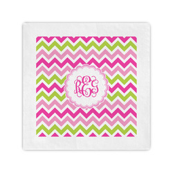 Pink & Green Chevron Standard Cocktail Napkins (Personalized)