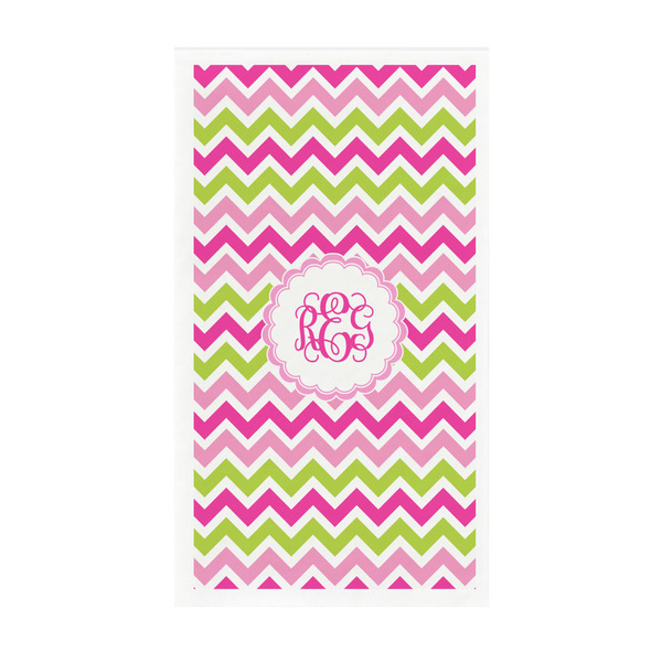 Custom Pink & Green Chevron Guest Towels - Full Color - Standard (Personalized)