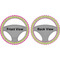Pink & Green Chevron Steering Wheel Cover- Front and Back