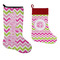 Pink & Green Chevron Stockings - Side by Side compare