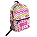 Pink & Green Chevron Student Backpack (Personalized)