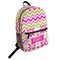 Pink & Green Chevron Student Backpack Front