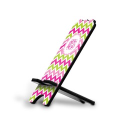 Pink & Green Chevron Stylized Cell Phone Stand - Small w/ Monograms