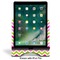 Pink & Green Chevron Stylized Tablet Stand - Front with ipad
