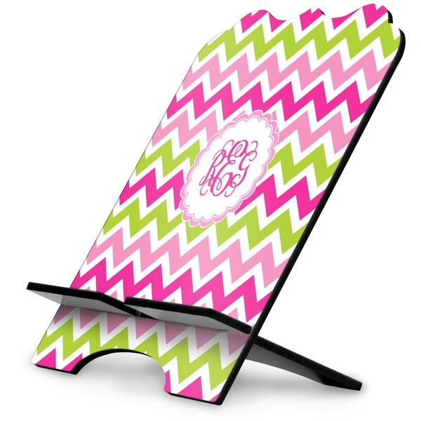 Custom Pink & Green Chevron Stylized Tablet Stand (Personalized)