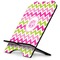 Pink & Green Chevron Stylized Tablet Stand - Side View