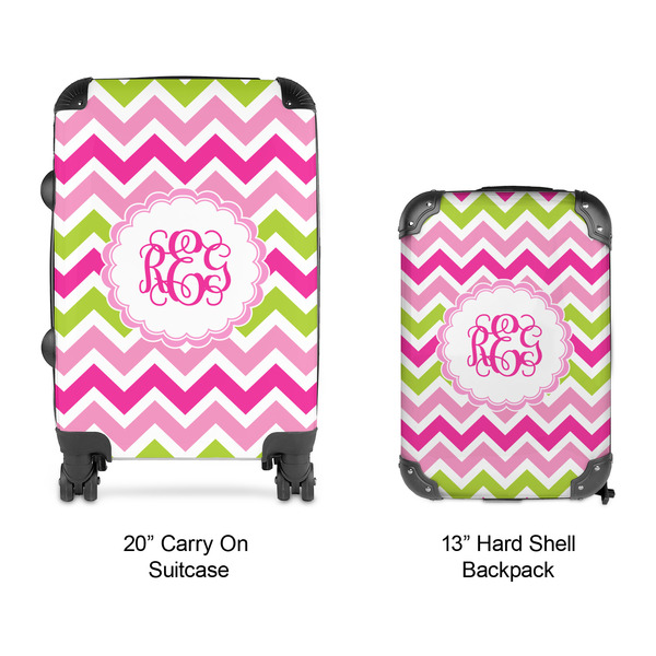 Pink & Green Chevron Suitcase Set 4 - APPROVAL
