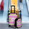 Pink & Green Chevron Suitcase Set 4 - IN CONTEXT