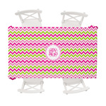 Pink & Green Chevron Tablecloth - 58"x102" (Personalized)