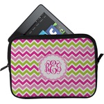 Pink & Green Chevron Tablet Case / Sleeve (Personalized)