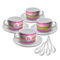 Pink & Green Chevron Tea Cup - Set of 4 (Personalized)