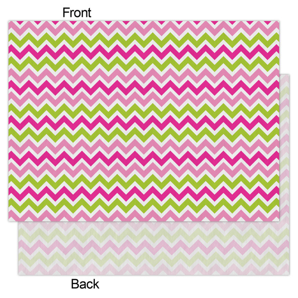 Pink & Green Chevron Tissue Paper - Lightweight - Large - Front & Back