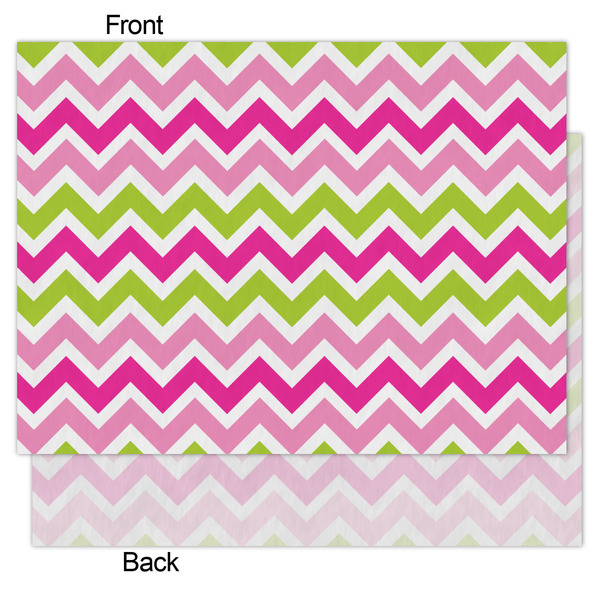 Pink & Green Chevron Tissue Paper - Lightweight - Medium - Front & Back
