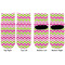 Pink & Green Chevron Toddler Ankle Socks - Double Pair - Front and Back - Apvl