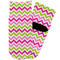 Pink & Green Chevron Toddler Ankle Socks - Single Pair - Front and Back