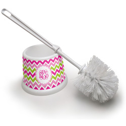 Pink & Green Chevron Toilet Brush (Personalized)