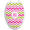 Pink & Green Chevron Toilet Seat Decal - Elongated (Personalized)