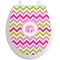 Pink & Green Chevron Toilet Seat Decal (Personalized)