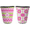 Pink & Green Chevron Trash Can Black - Front and Back - Apvl