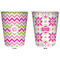 Pink & Green Chevron Trash Can White - Front and Back - Apvl
