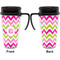 Pink & Green Chevron Travel Mug with Black Handle - Approval