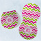 Pink & Green Chevron Two Peanut Shaped Burps - Open and Folded