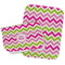 Pink & Green Chevron Burp Cloths - Fleece - Set of 2 w/ Monogram