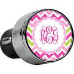 Pink & Green Chevron USB Car Charger (Personalized)