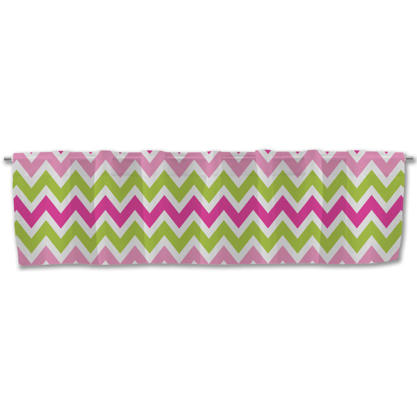 Pink & Green Chevron Valance - Front